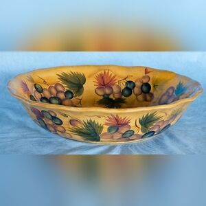 Beautiful and Stunning Large Ceramic Fruit or Salad Bowl. Made in Thailand!